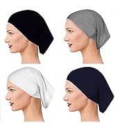 4pcs Hijab Undercaps for Women Black Under Scarf Tube Cap for